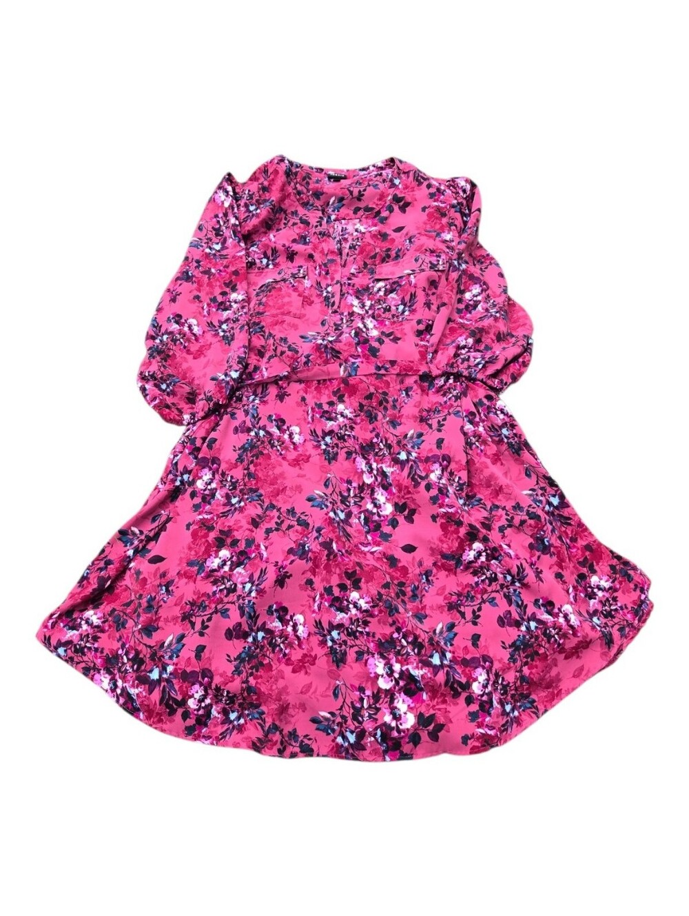 Torid Pink Fit And Flare Floral Dress Size 4 - Picture 2 of 4